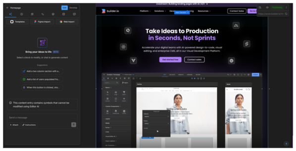 Screenshot of the Builder UI.